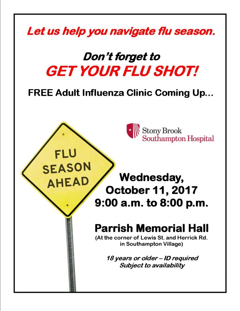 HOSPITAL STONY BROOK SOUTHAMPTON PARA SOSTENER LA CLÍNICA  CONTRA LA GRIPE :
