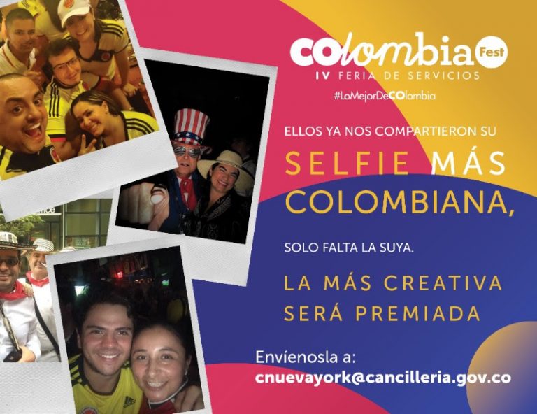 Colombianos  comparten su selfie más colombiana. La más creativa será premiada en el Colombia Fest-IV Feria de Servicios